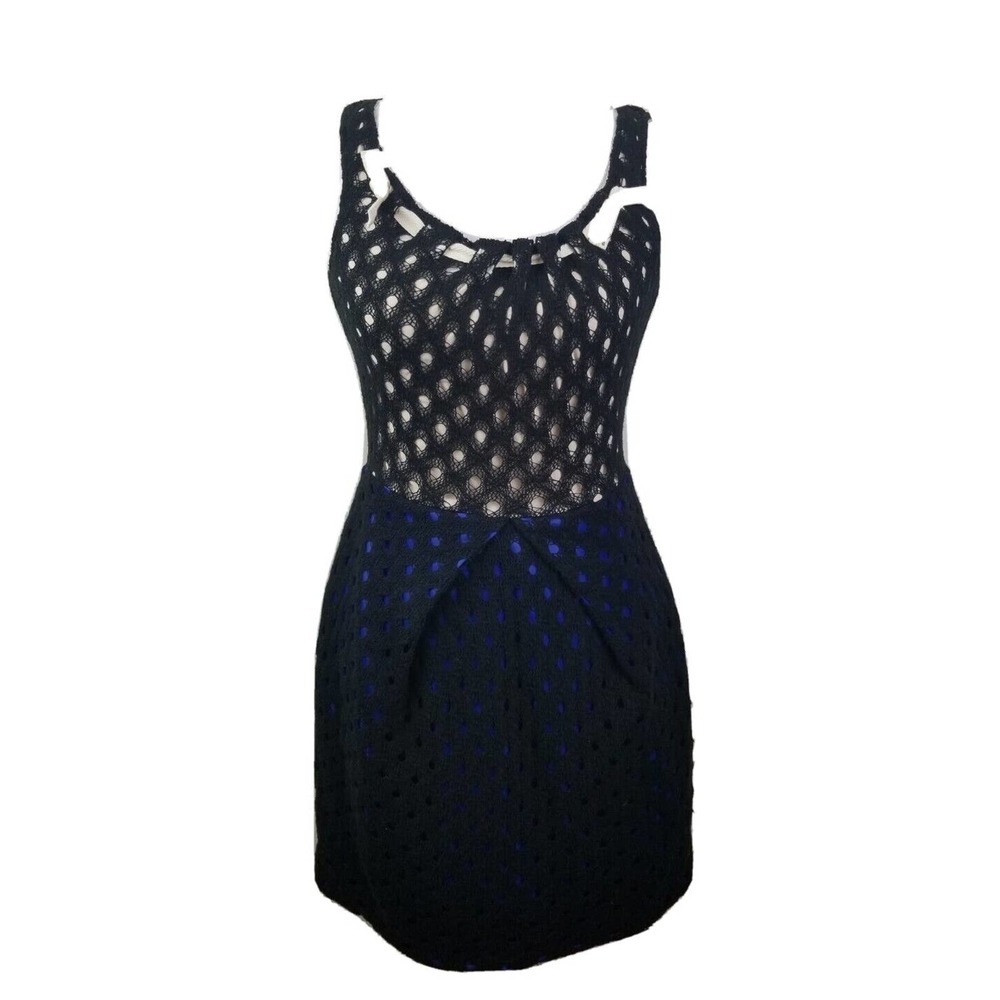 COP COPINE Dress Women's xs Sleeveless Lace Crochet black‎ mini cocktail